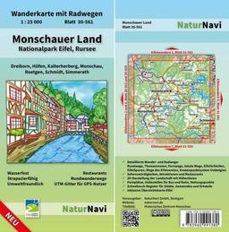 Monschauer Land - Nationalpark Eifel, Rursee: Wanderkarte mit Radwegen, Blatt 30-561, 1 : 25 000, Dreiborn, Höfen, Kalterherberg, Monschau, Roetgen, ... (NaturNavi Wanderkarte mit Radwegen 1:25 000)