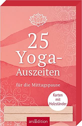 25 Yoga-Auszeiten für die Mittagspause: Karten mit Holzständer | Yoga-Karten mit Holzständer für kleine Pausen im Büro oder Homeoffice