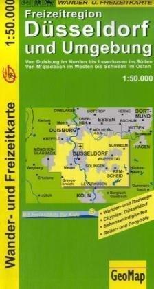 Freizeitregion Düsseldorf und Umgebung 1 : 50 000. Rad- und Freizeitkarte: Wander- und Radwege. Cityplan: Düsseldorf. Sehenswürdigkeiten. Reiter- und Ponyhöfe