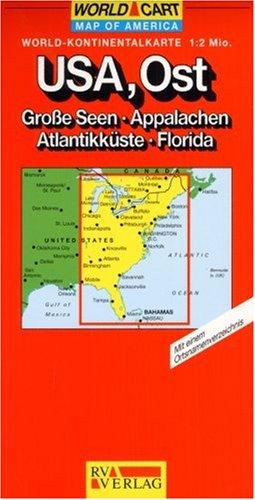 RV World-Kontinentalkarte 1:2 Mio. USA, Ost - Große Seen, Appalachen, Atlantikküste, Florida