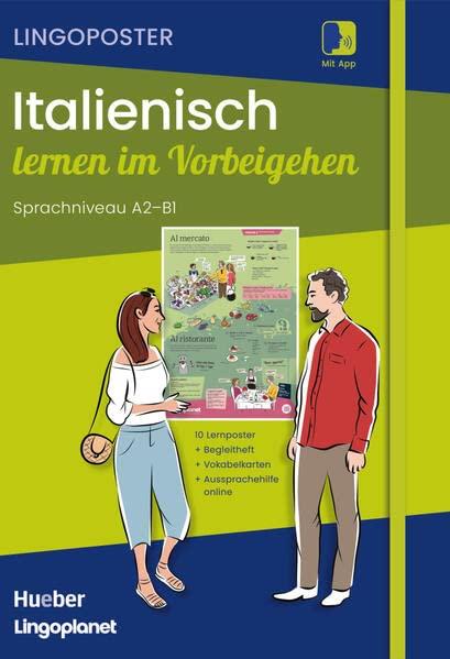 Lingoposter: Italienisch lernen im Vorbeigehen: 10 Lernposter / Paket: Sprachposter + Vokabelkarten + Begleitheft + App (Lingoplanet)