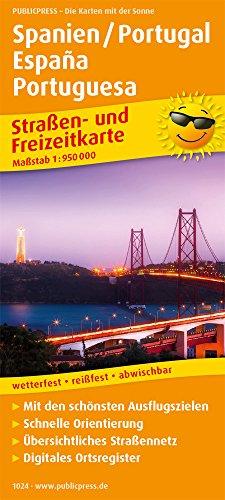 Spanien / Portugal, España, Portuguesa: Straßen- und Freizeitkarte mit Touristischen Straßen, Highlights der Region und digitalem Ortsregister.. 1:950.000 (Straßen- und Freizeitkarte / StuF)