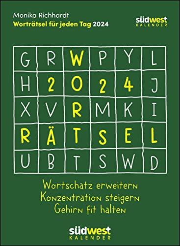 Worträtsel 2024 - Wortschatz erweitern, Konzentration steigern, Gehirn fit halten - Tagesabreißkalender zum Aufstellen oder Aufhängen