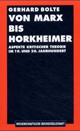 Von Marx bis Horkheimer. Aspekte kritischer Theorie im 19. und 20. Jahrhundert