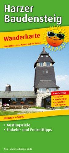 Wanderkarte Harzer BaudenSteig: mit Ausflugszielen, Einkehr- & Freizeittipps, wetterfest, reißfest, abwischbar, GPS-genau. 1:30000