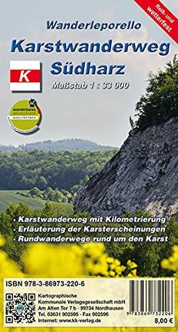 Karstwanderweg Südharz: Reiß- und Wetterfestes Wanderleporello