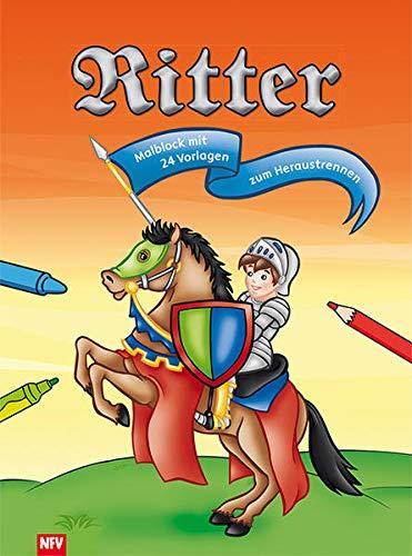 Ritter: Malblock mit 24 schwarz/weiß Vorlagen zum Heraustrennen