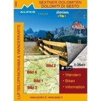 Luftbildpanorama & Wanderkarten Sextner Dolomiten Dolomiti di Sesto 1:35 000 + GPS compatible: Wandern Biken Information