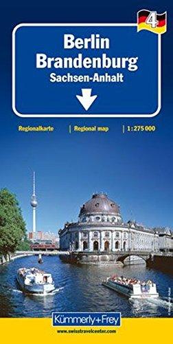 Berlin - Brandenburg 1:275 000 mit touristischen Informationen und Index: Sachsen-Anhalt - Leipzig (Kümmerly+Frey Reisekarten)