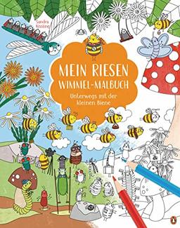 Mein Riesen-Wimmel-Malbuch - Unterwegs mit der kleinen Biene: Großformatiges Malbuch ab 4 Jahren