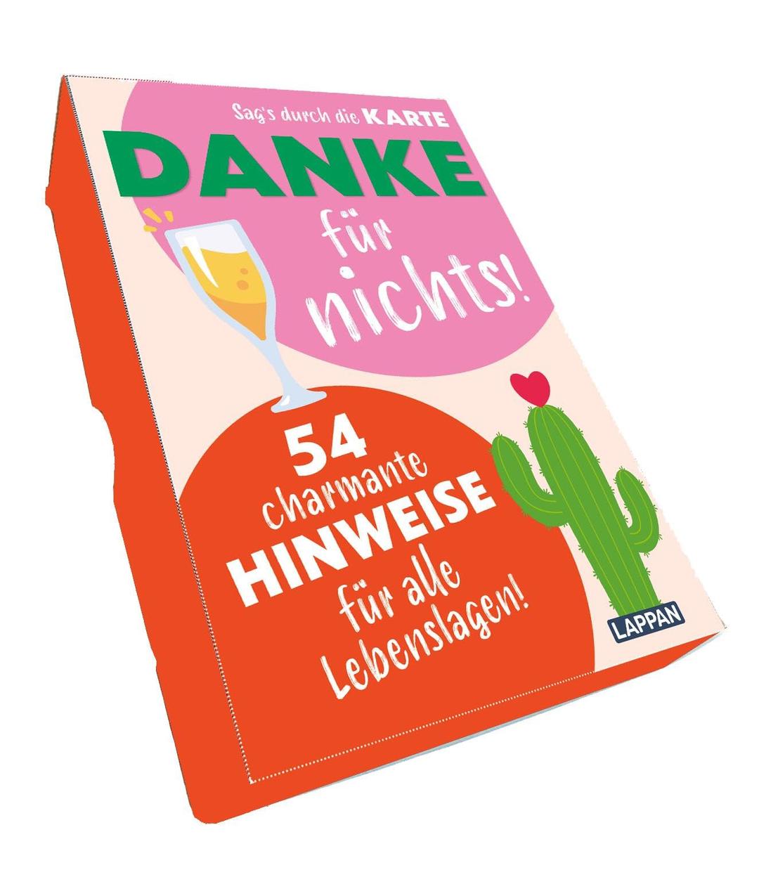 Danke für nichts! Sag's durch die Karte: 54 charmante Hinweise für alle Lebenslagen! | Humorvoll verpackte Kritik auf Karten zum Verteilen an nervige Kollegen, chaotische Partner, Falschparker etc.