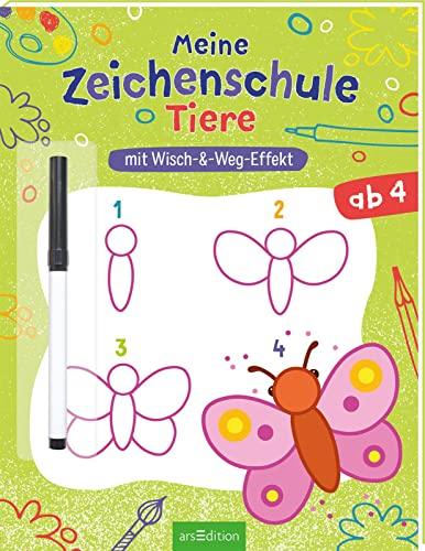 Meine Zeichenschule Tiere: Mit Wisch-und-Weg-Effekt! | Zeichnen lernen ab 4 Jahren