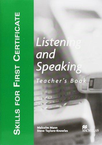 Skills for First Certificate: Listening and Speaking - Teacher's Book