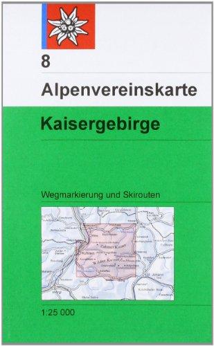 DAV Alpenvereinskarte 08 Kaisergebirge 1 : 25 000 mit Wegmarkierungen und Skirouten: Topographische Karte