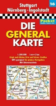 Die Generalkarte Pocket Stuttgart, Nürnberg, Ingolstadt 1:200 000