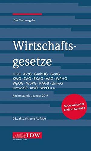 Wirtschaftsgesetze: IDW Textausgabe