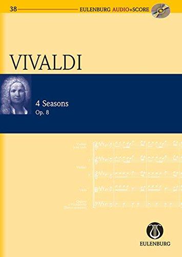 Die vier Jahreszeiten: op. 8. RV 269, 315, 293, 297. Violine, Streicher und Basso continuo. Studienpartitur + CD. (Eulenburg Audio+Score)