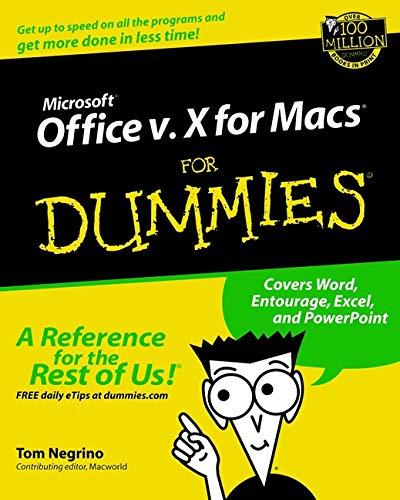 Microsoft Office v. X for Macs For Dummies (For Dummies Series)