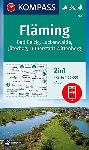 KOMPASS Wanderkarte Fläming: Wanderkarte mit Aktiv Guide und Radtouren. GPS-genau. 1:50000 (KOMPASS-Wanderkarten, Band 747)