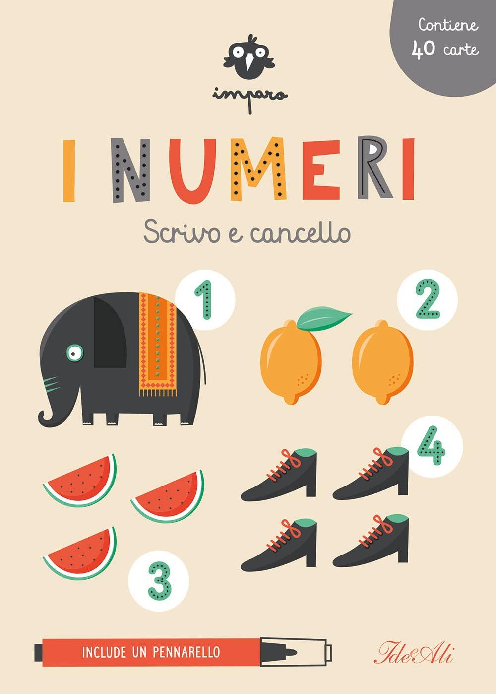 Imparo i numeri. Scrivo e cancello. Ediz. a colori. Con pennarello cancellabile. Con 40 Carte (Libri gioco)