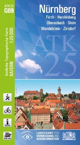 ATK25-G09 Nürnberg (Amtliche Topographische Karte 1:25000): Fürth, Heroldsberg, Oberasberg, Stein, Wendelstein, Zirndorf