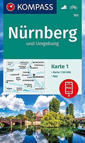 KOMPASS Wanderkarte Nürnberg und Umgebung: 2 Wanderkarten 1:50000 im Set inklusive Karte zur offline Verwendung in der KOMPASS-App. Fahrradfahren.