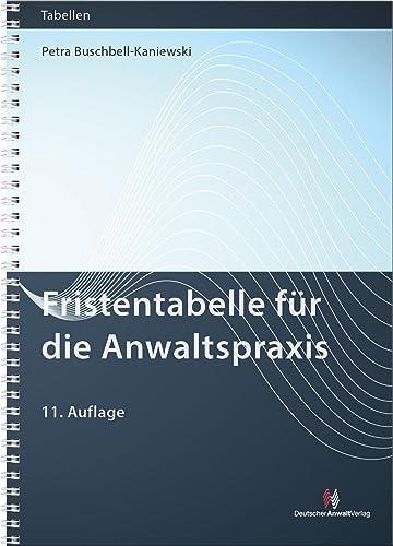 Fristentabelle für die Anwaltspraxis (Sonstige Tabellen)