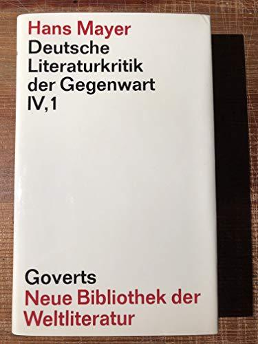 Deutsche Literaturkritik der Gegenwart IV, 1