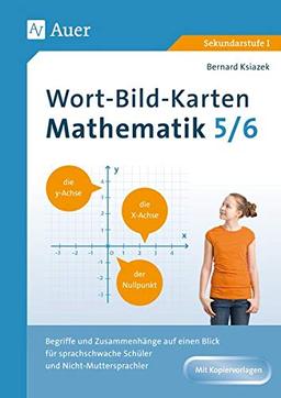 Wort-Bild-Karten Mathematik Klassen 5-6: Begriffe und Zusammenhänge auf einen Blick für sprachschwache Schüler und Nicht-Muttersprachler