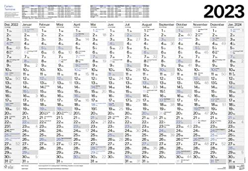 Kleiner Wandtimer 2023: 14 Monate (Dezember 2022 - Januar 2024) / Ferientermine und Feiertage / 68 x 47 cm