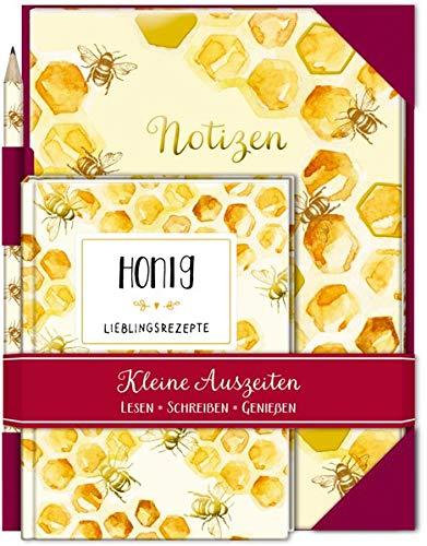 Kleine Auszeiten: Honig: Buch mit Notizheft und Bleistift