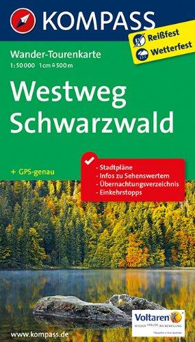 Westweg Schwarzwald: Wander-Tourenkarte. GPS-genau. 1:50000