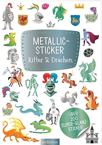 Metallic-Sticker – Ritter & Drachen: Über 200 Super-Glanz-Sticker | Stickerheft mit glänzendem Spezialeffekt