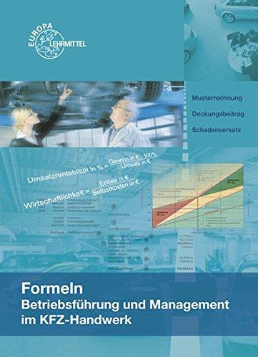 Formeln Betriebsführung und Management im KFZ-Handwerk