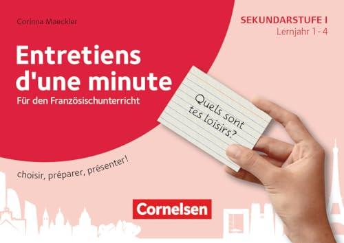 Kurzpräsentationen im Fremdsprachenunterricht - Lernjahr 1-4: Entretiens d'une minute - choisir, préparer, présenter! - Für den Französischunterricht - 100 Karten