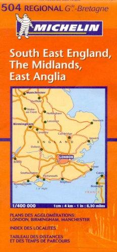 Carte routière : South East England, The Midlands, East Anglia, N° 11504 (en anglais) (Maps/Regional (Michelin))