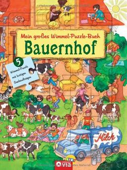 Mein großes Wimmel-Puzzle-Buch - Bauernhof: Suchen, Entdecken und Puzzeln - Für Kinder ab 4 Jahren