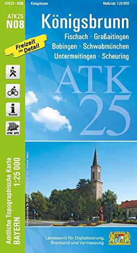 ATK25-N08 Königsbrunn (Amtliche Topographische Karte 1:25000): Fischach, Großaitingen, Bobingen, Schwabmünchen, Untermeitingen, Scheuring (ATK25 Amtliche Topographische Karte 1:25000 Bayern)