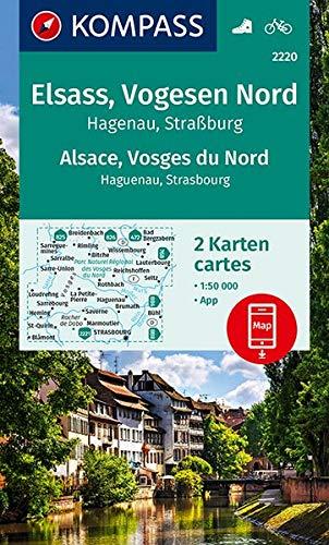 KOMPASS Wanderkarte Elsass, Vogesen Nord, Alsace, Vosges du Nord: 2 Wanderkarten 1:50000 im Set inklusive Karte zur offline Verwendung in der ... (KOMPASS-Wanderkarten, Band 2220)