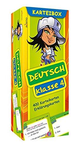 Karteibox Deutsch Klasse 4: mit farbigen Karteikarten