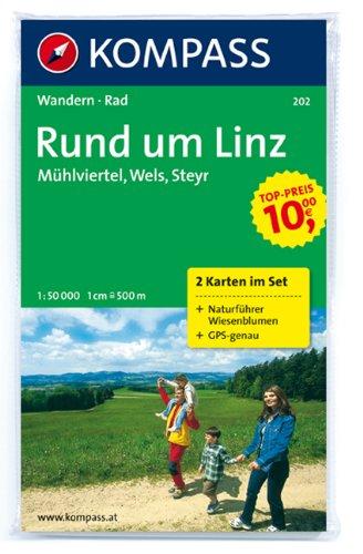 Rund um Linz, Mühlviertel, Wels, Steyr 1 : 50 000. Wander- und Bikekarten. Mit Naturführer. GPS-genau