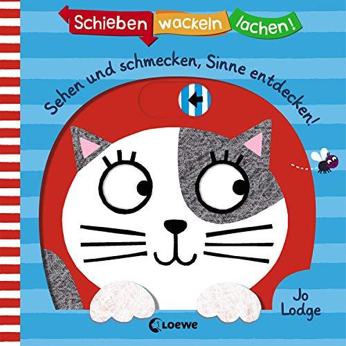 Schieben, Wackeln, Lachen! - Sehen und schmecken, Sinne entdecken!: Pappbilderbuch, Buch mit Klappen ab 2 Jahre