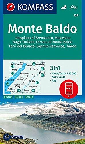 Monte Baldo: 3in1 Wanderkarte 1:25000 mit Aktiv Guide inklusive Karte zur offline Verwendung in der KOMPASS-App. Fahrradfahren. (KOMPASS-Wanderkarten, Band 129)