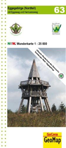 Wanderkarte Nordrhein-Westfalen 63 Eggegebirge (Nordteil) 1:25 000: Topographische Wanderkarte für den nördlichen Teil des Eggegebirges mit Eggeweg ... Lehrpfaden sowie vielen Freizeitinformationen