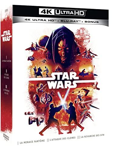 Star wars - episodes 1 à 3 : la menace fantôme + l'attaque des clones + la revanche des sith 4k ultra hd [Blu-ray] [FR Import]