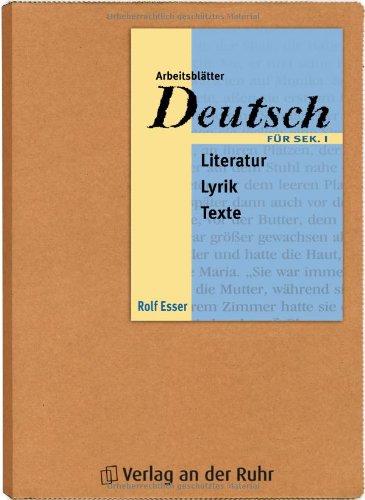 Arbeitsblätter Deutsch: Literatur, Lyrik, Texte für Sekundarstufe 1