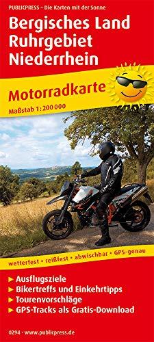 Bergisches Land - Ruhrgebiet - Niederrhein: Motorradkarte mit Ausflugszielen, Einkehr- & Freizeittipps und Tourenvorschlägen, wetterfest, reissfest, ... GPS-genau. 1:200000 (Motorradkarte / MK)