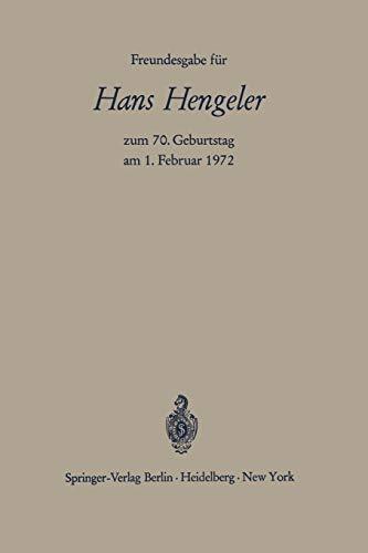 Freundesgabe für Hans Hengeler zum 70. Geburtstag am 1. Februar 1972