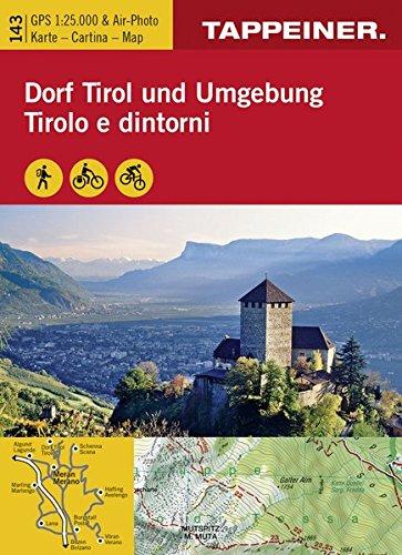 Wanderkarte Dorf Tirol und Umgebung: Cartina escursionistica Tirolo e dintorni (Kombinierte Sommer-Wanderkarten Südtirol)