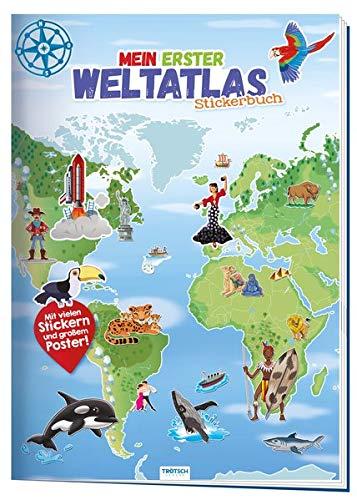 Stickerbuch "Mein erster Weltatlas": 24 Seiten mit 4 Stickerseiten und Poster